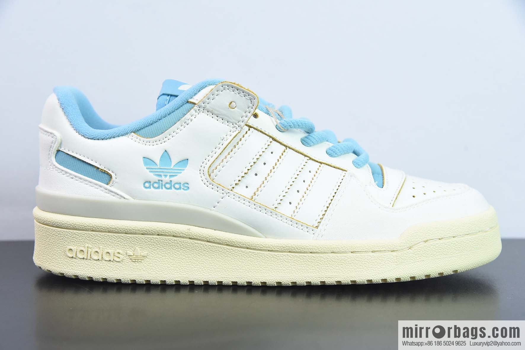 Adidas Forum 84 Low Adidas 84 CL classic velcro Vintage board shoes, milky white/blue, item number: FZ6342