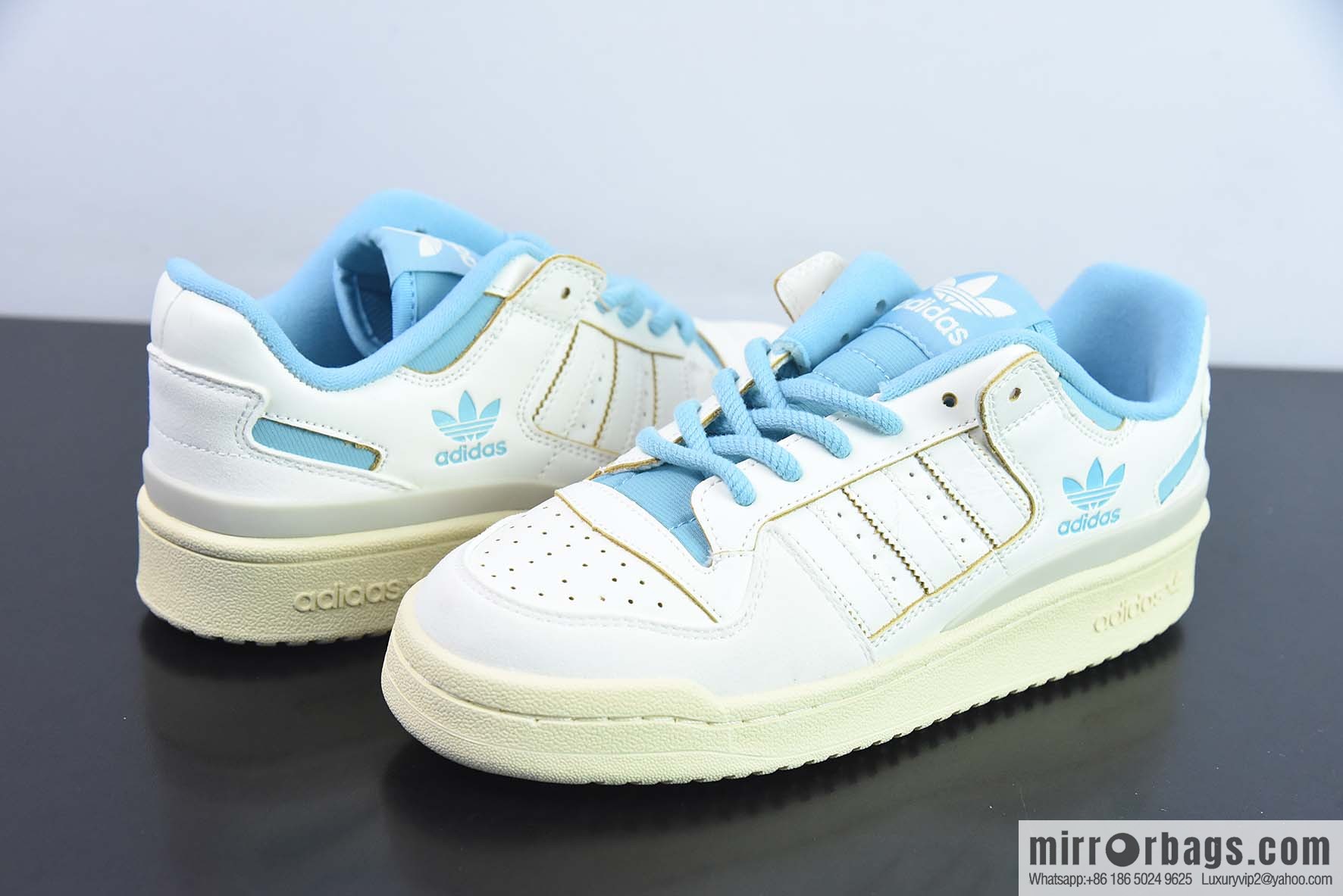 Adidas Forum 84 Low Adidas 84 CL classic velcro Vintage board shoes, milky white/blue, item number: FZ6342