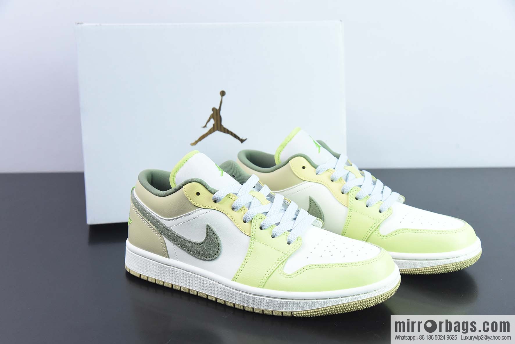 Air Jordan 1 Low green and white, Joe 1 low-top cultural basketball shoes, item number: FD9906-131