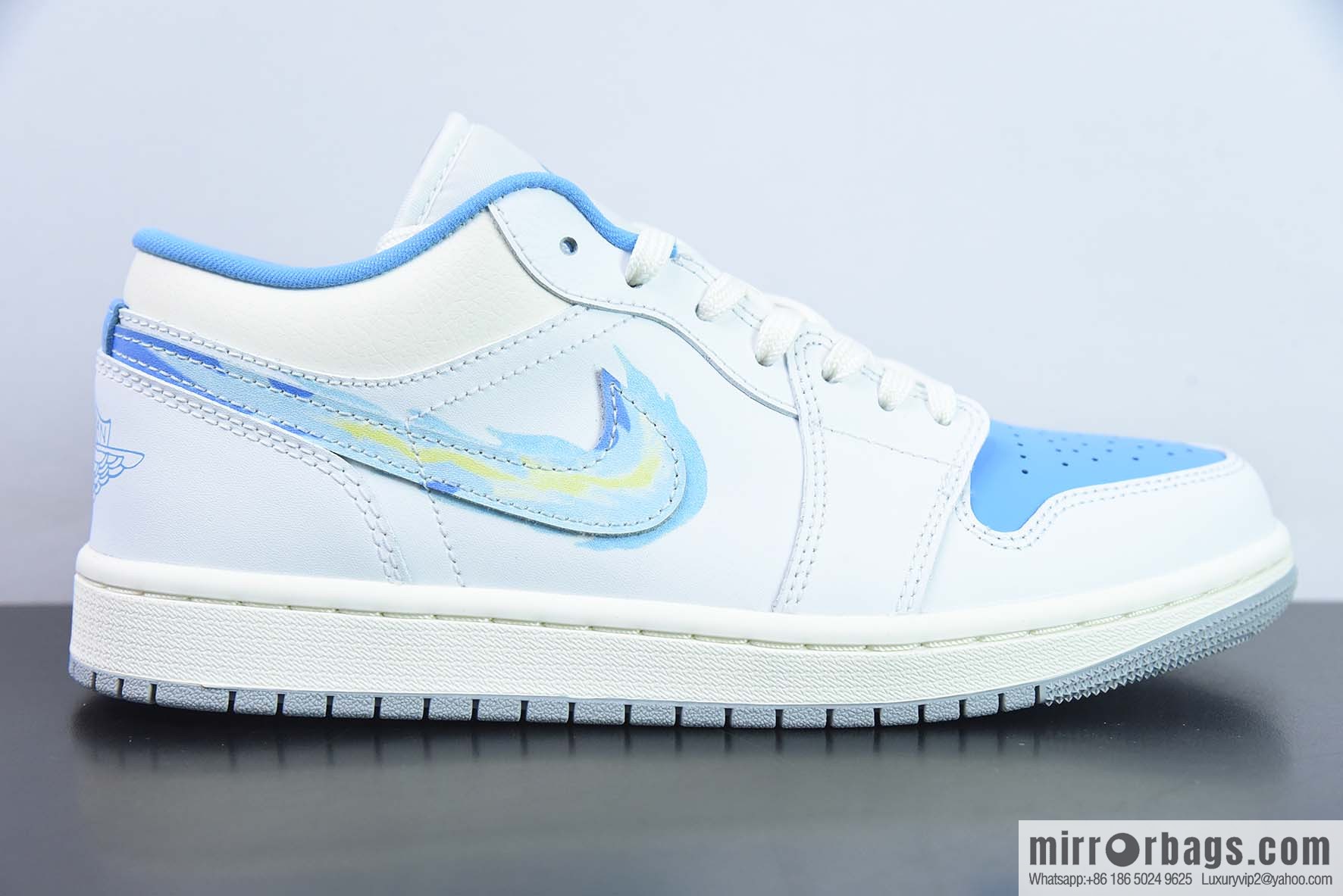 Air Jordan 1 Low animation white blue Joe 1 low-top culture basketball shoes, item number: FJ7219-441