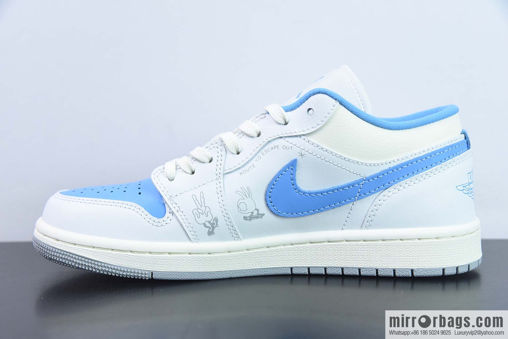Air Jordan 1 Low animation white blue Joe 1 low-top culture basketball shoes, item number: FJ7219-441