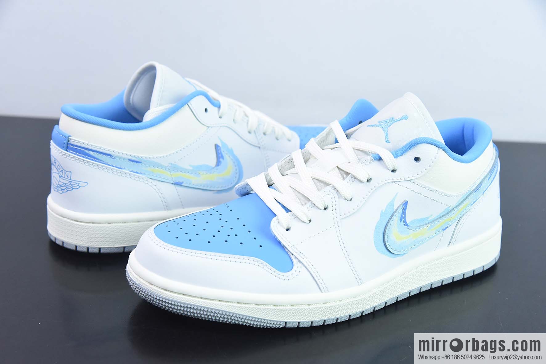 Air Jordan 1 Low animation white blue Joe 1 low-top culture basketball shoes, item number: FJ7219-441