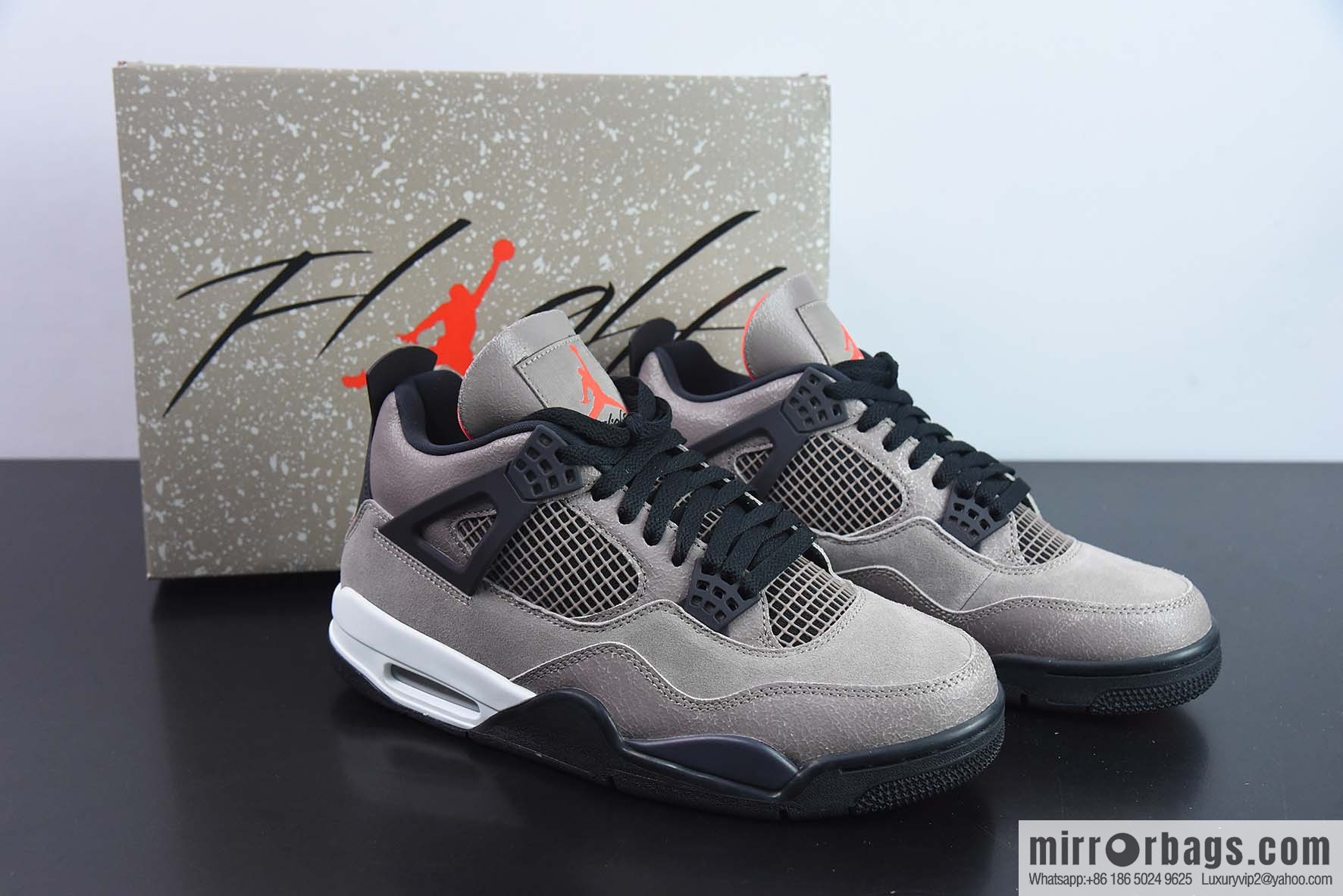 Air Jordan 4 AJ4 Mocha black brown suede small TS basketball shoes, item number: DB0732-200