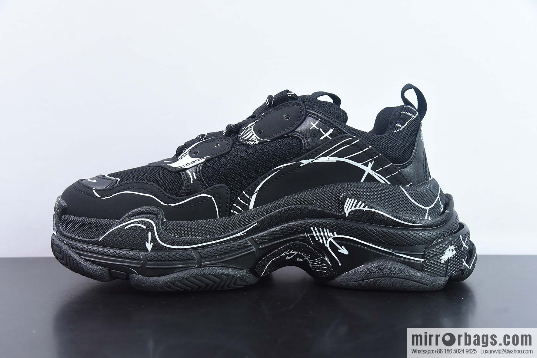 Balenciaga, joint model, graffiti printed generation 1.0 Balenciaga Triple S sneakers