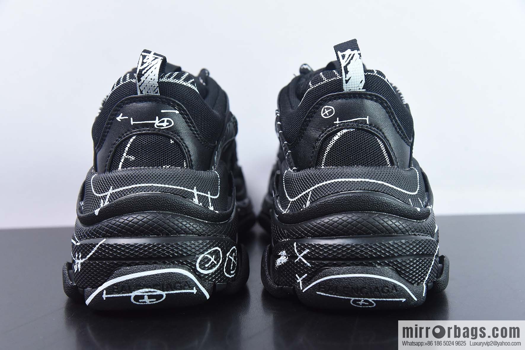 Balenciaga, joint model, graffiti printed generation 1.0 Balenciaga Triple S sneakers