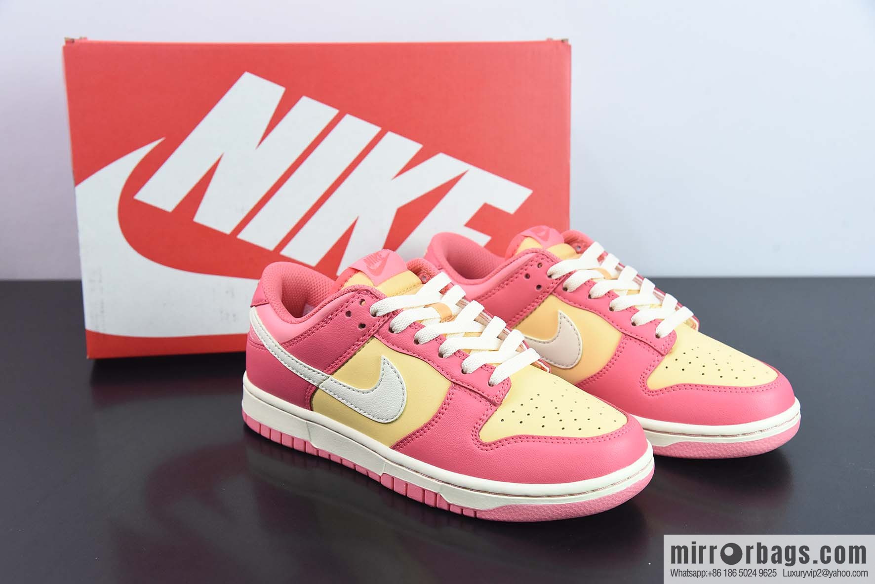 Nike SB Dunk Low yellow and pink sneakers, item number: DH9765 200