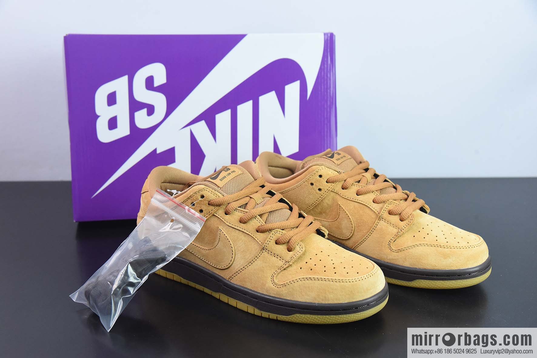 NK SB Dunk Low Pro wheat color, deciduous yellow low-top sports skate shoes Item number: BQ6817-204