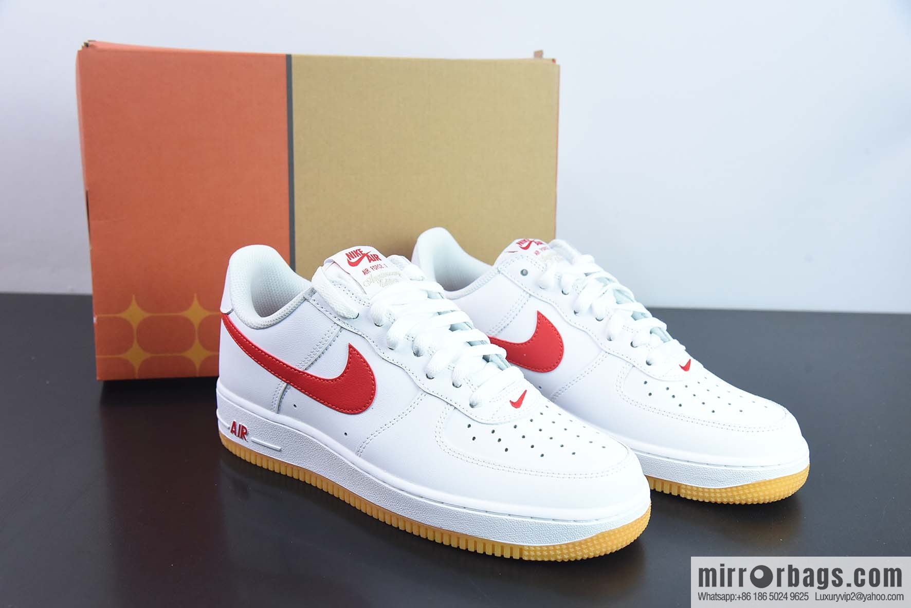 Air Force 1 '07 Low Air Force One, white and red raw rubber sneakers Item number: DJ3911-102