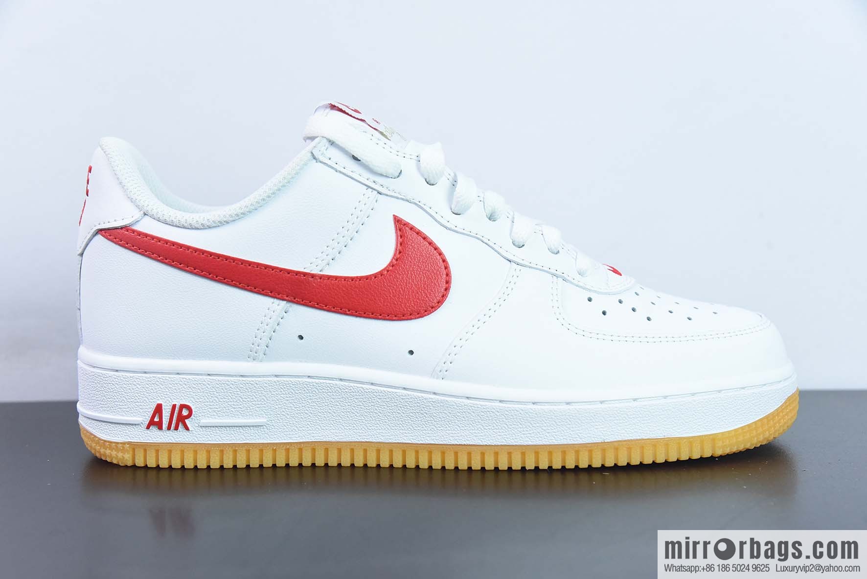 Air Force 1 '07 Low Air Force One, white and red raw rubber sneakers Item number: DJ3911-102