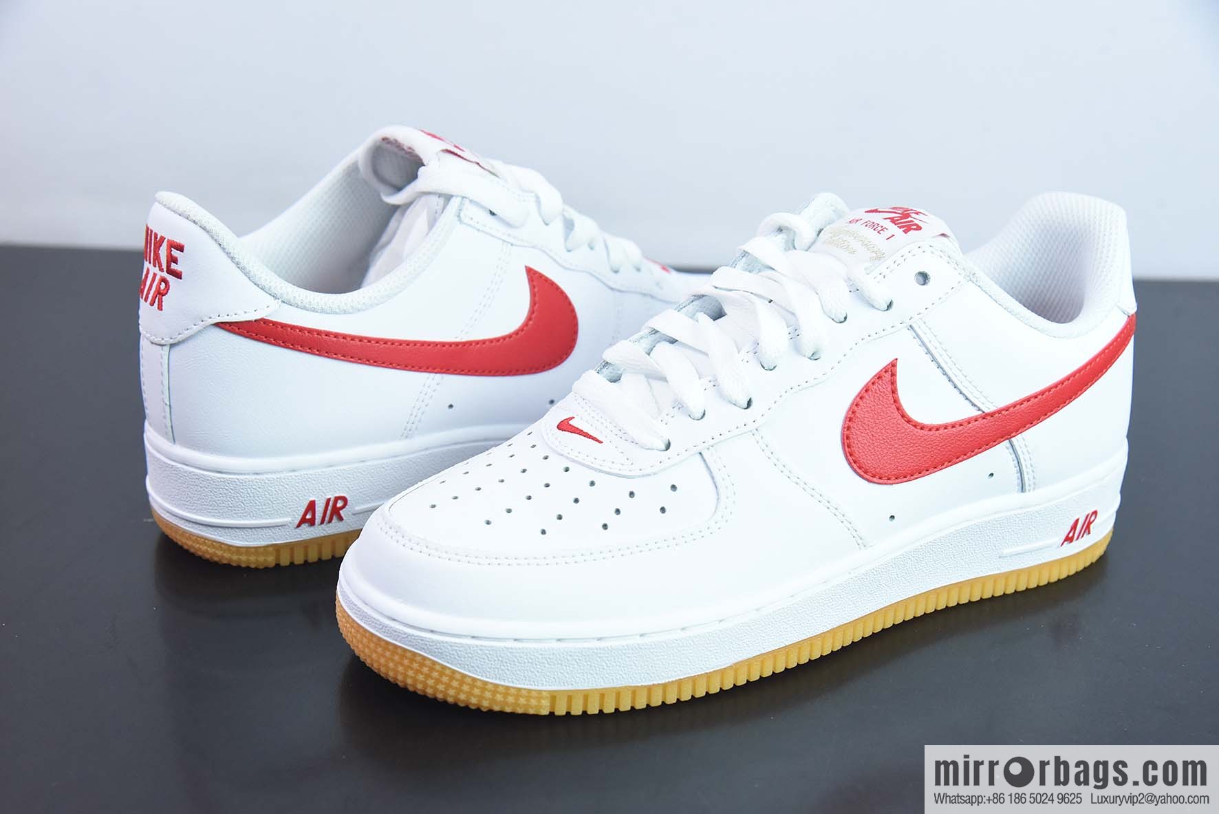 Air Force 1 '07 Low Air Force One, white and red raw rubber sneakers Item number: DJ3911-102