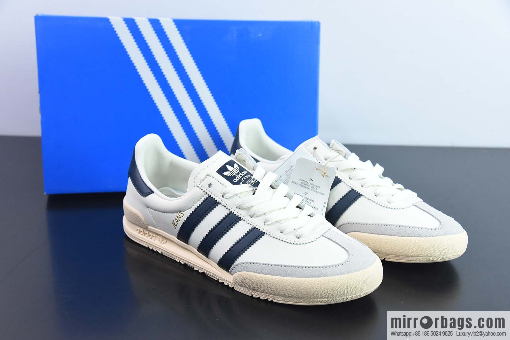 AD Originals Jeans Vintage low-top fashion board shoes, beige dark blue, item number GY7436