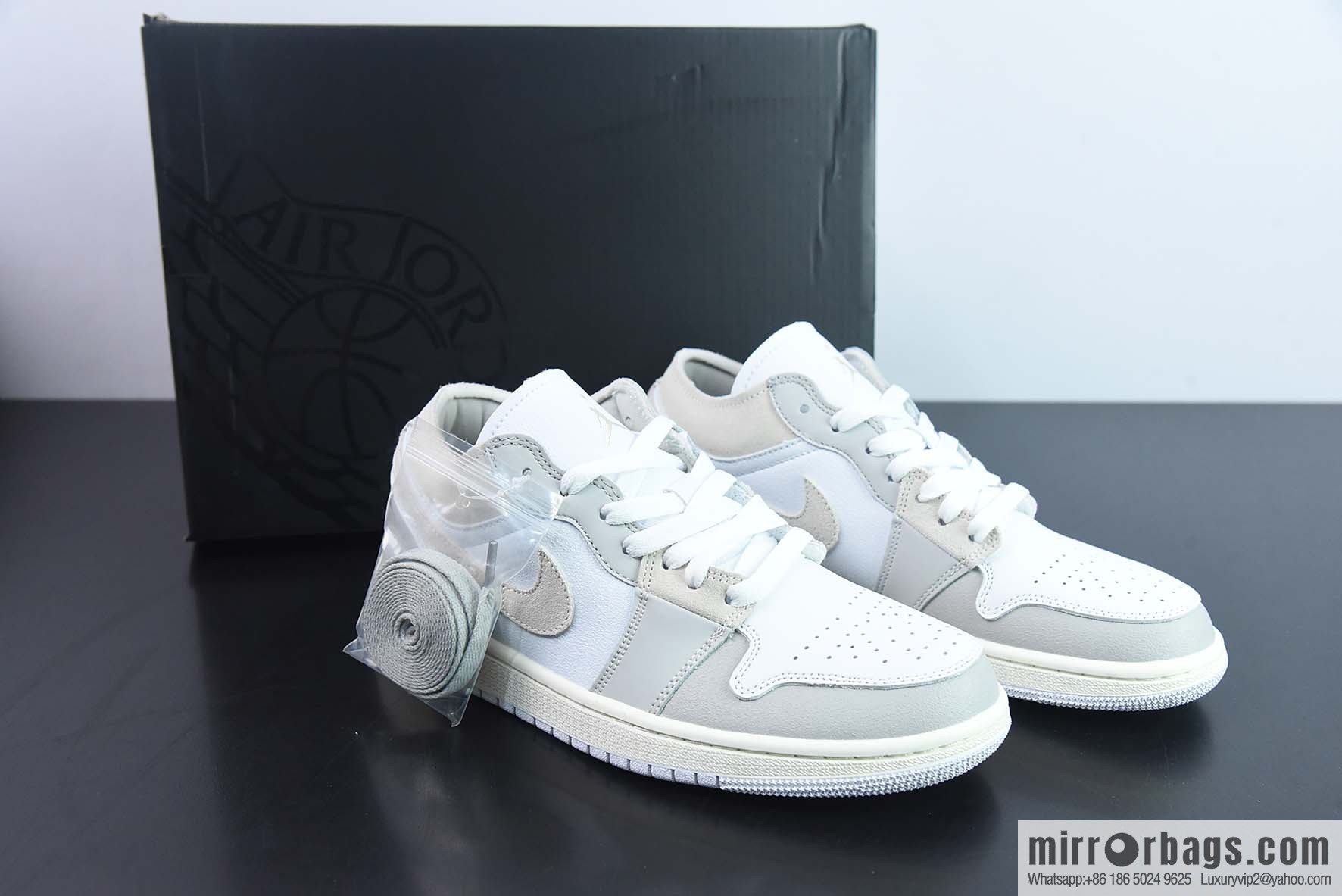 Air Jordan 1 Low AJ1 white gray low-top sneakers Part Number: DN1635 002
