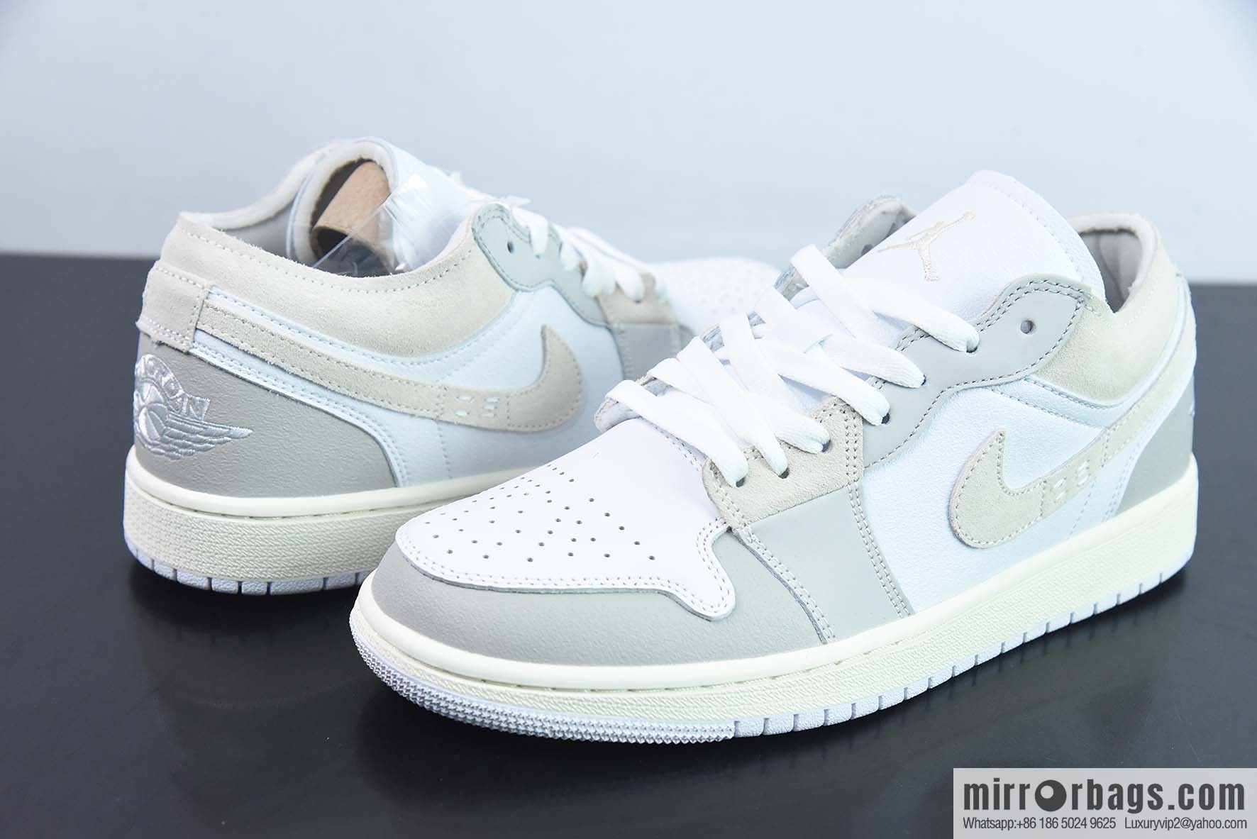 Air Jordan 1 Low AJ1 white gray low-top sneakers Part Number: DN1635 002