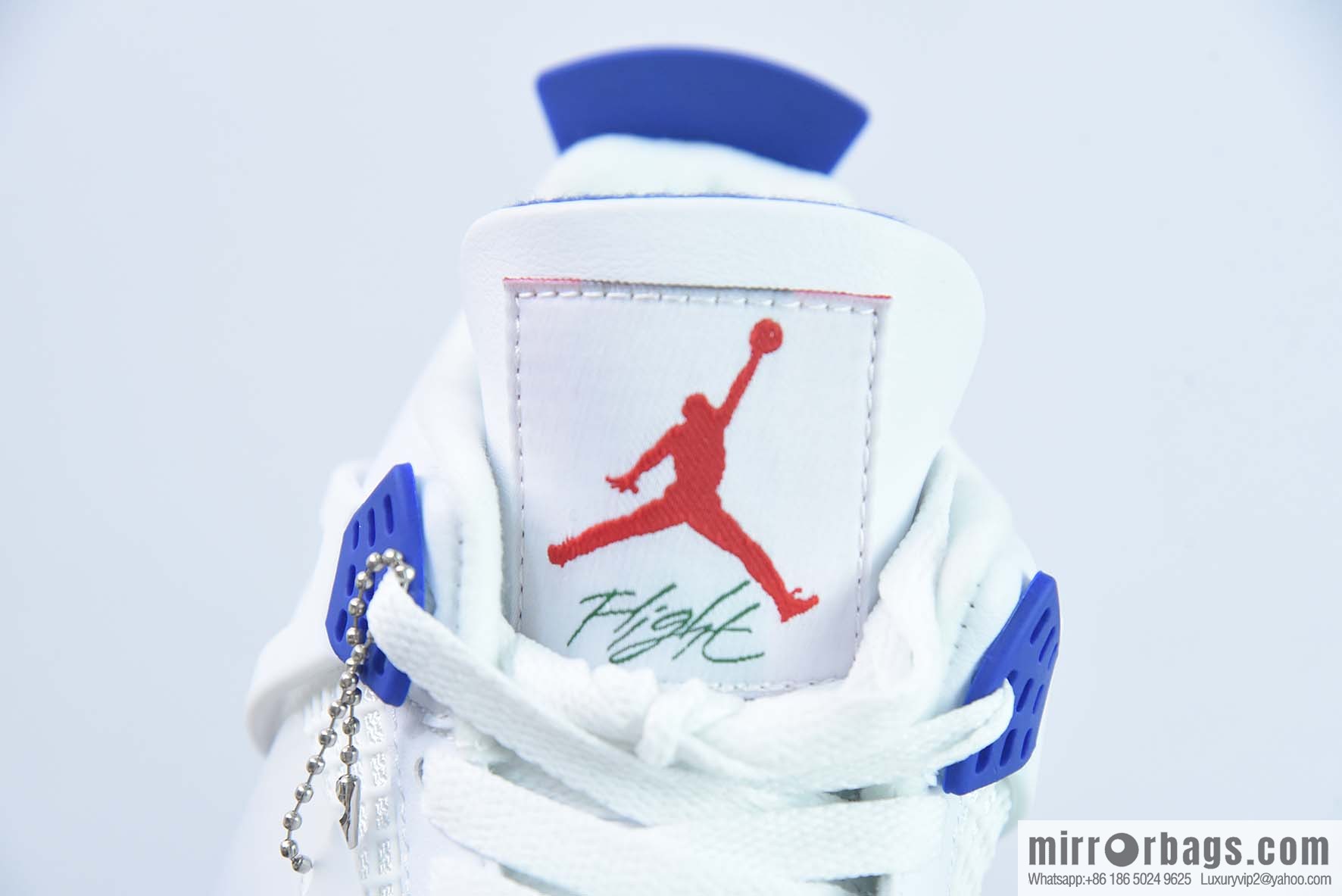 Air Jordan 4 Retro AJ4 white and blue raw rubber sneakers Part Number: DR5415 105
