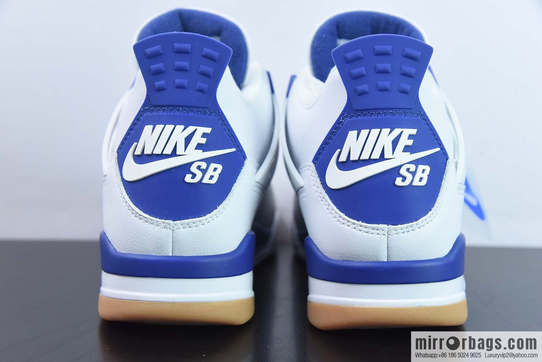 Air Jordan 4 Retro AJ4 white and blue raw rubber sneakers Part Number: DR5415 105