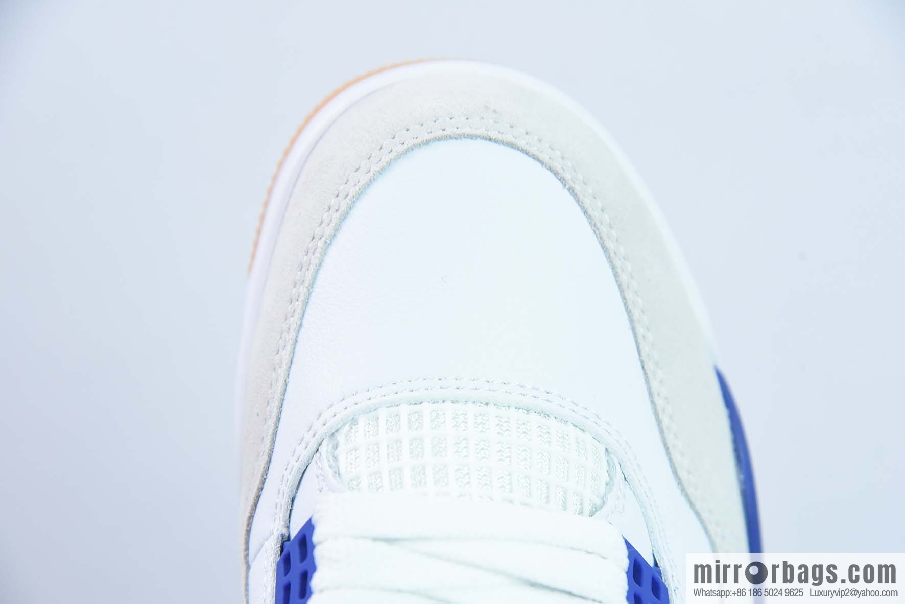 Air Jordan 4 Retro AJ4 white and blue raw rubber sneakers Part Number: DR5415 105