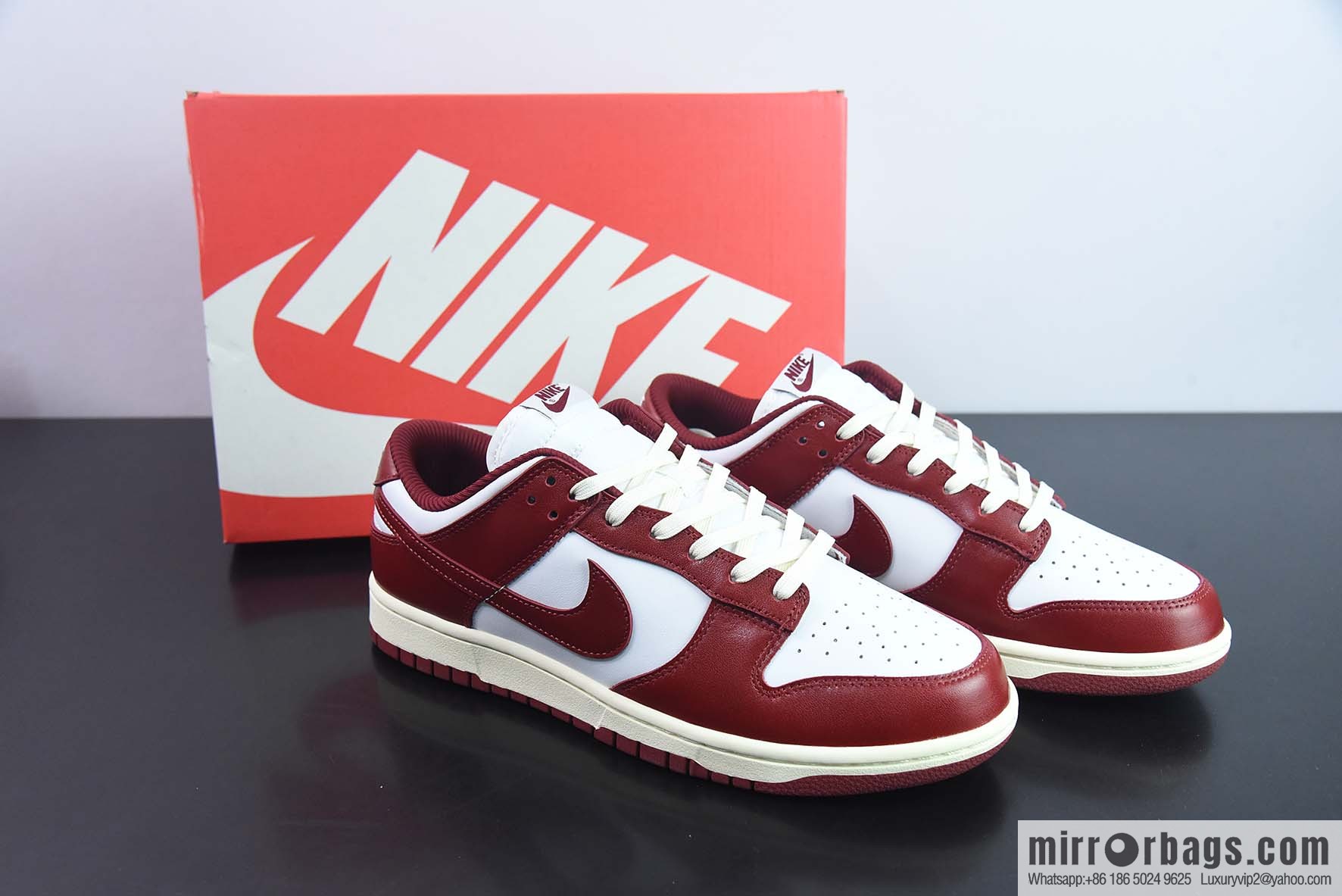 Nike Dunk Low red and white burgundy low-top PRM Vintage casual sports shoes item number: FJ4555-100