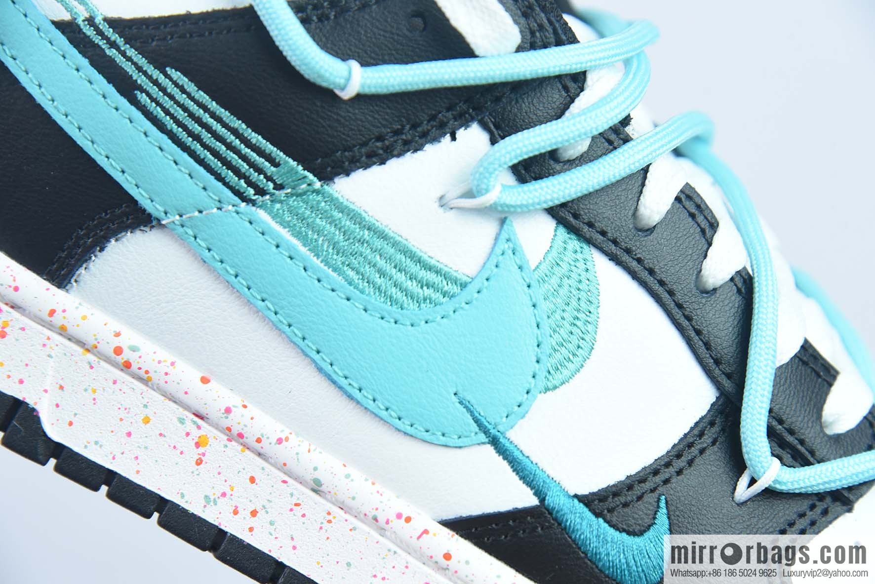 Nike SB Dunk Low splash ink black and blue, reverse three hooks, deconstruct drawstring shoelace Item number: FD4623-135