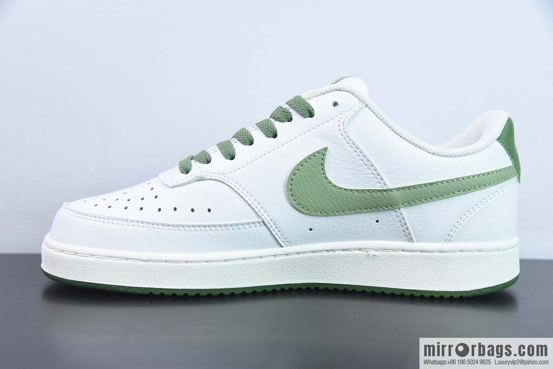 NK Court Vision Low CV Low Top Vintage Versatile breathable sports shoes, white and green, item number: FJ5480 100