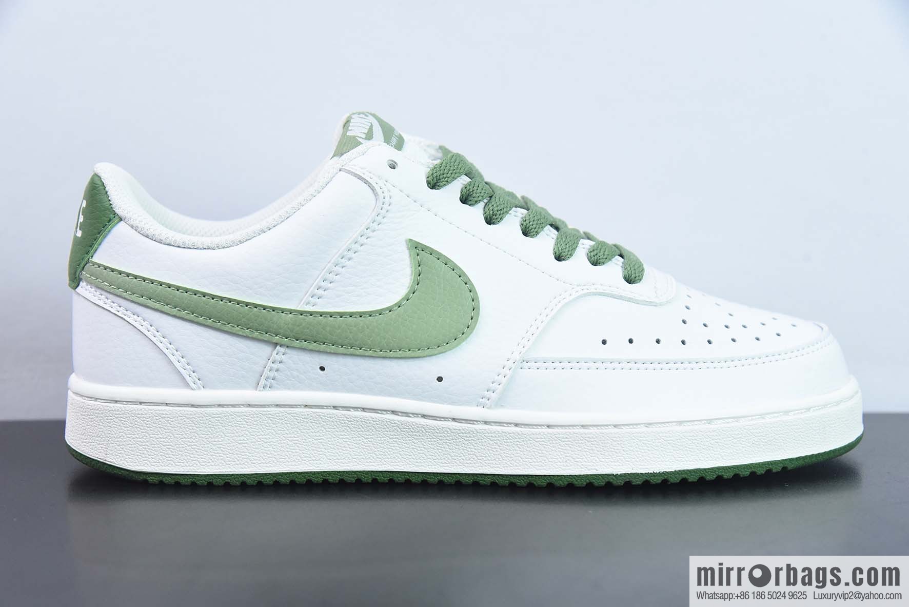 NK Court Vision Low CV Low Top Vintage Versatile breathable sports shoes, white and green, item number: FJ5480 100