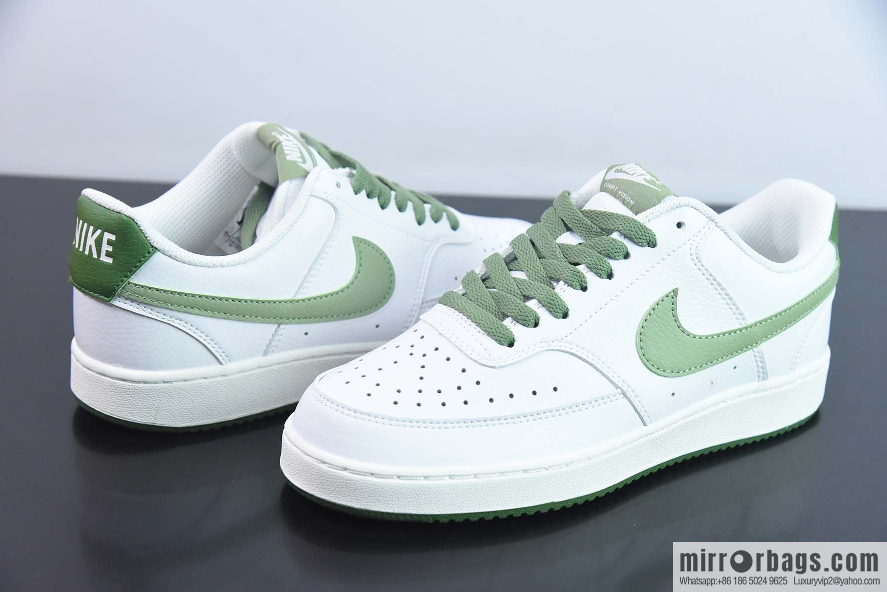 NK Court Vision Low CV Low Top Vintage Versatile breathable sports shoes, white and green, item number: FJ5480 100