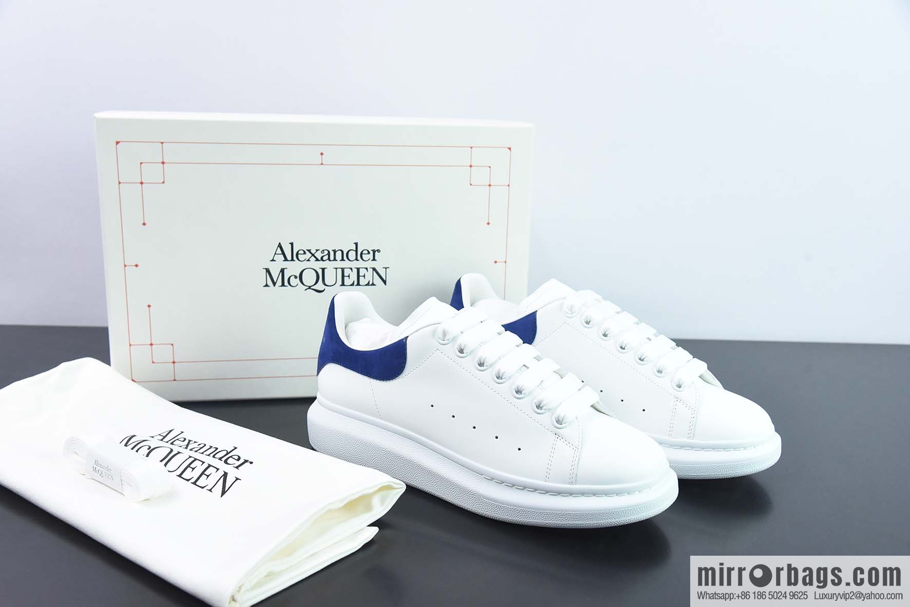 Alexander McQueen, deep blue low-top sneakers