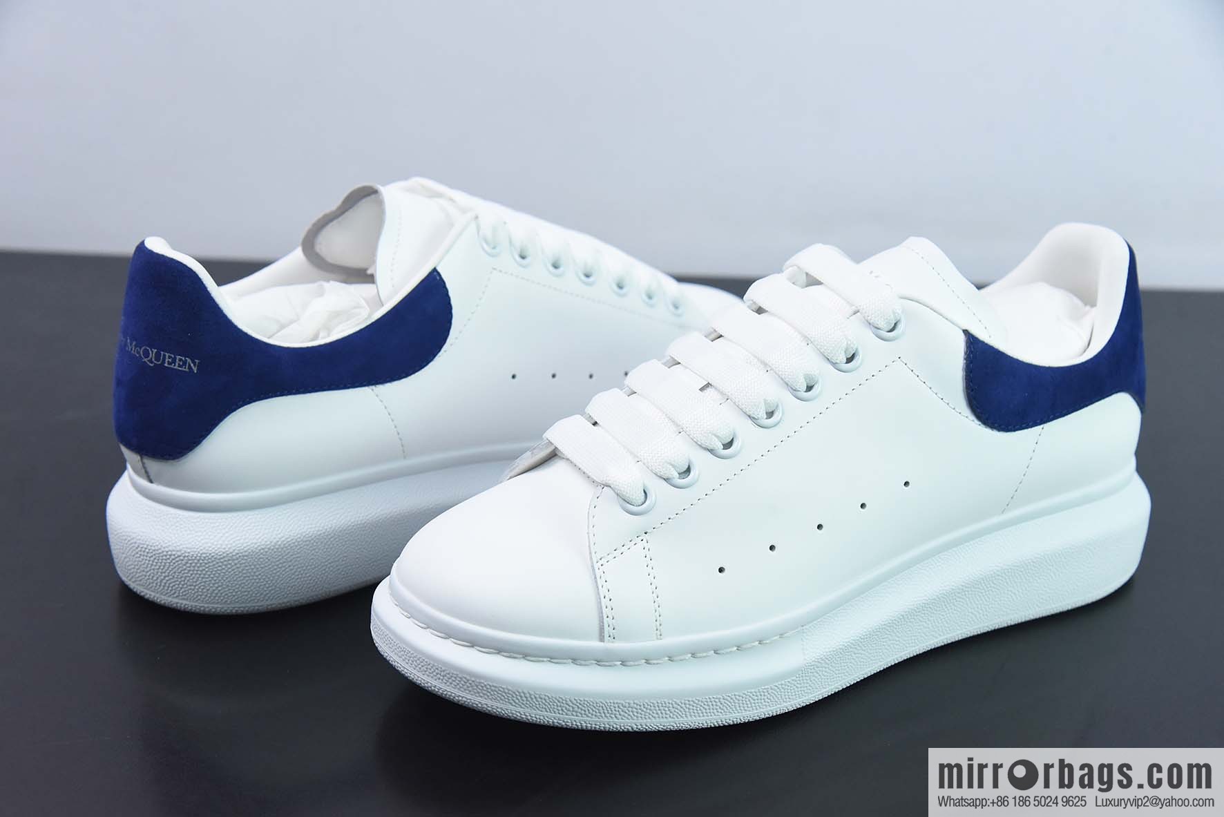 Alexander McQueen, deep blue low-top sneakers
