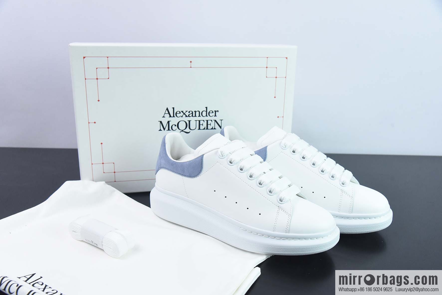 Alexander McQueen, light blue low-top sneakers