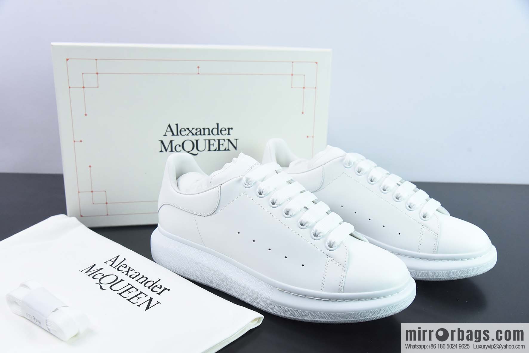 Alexander McQueen, pure white low-top sneakers