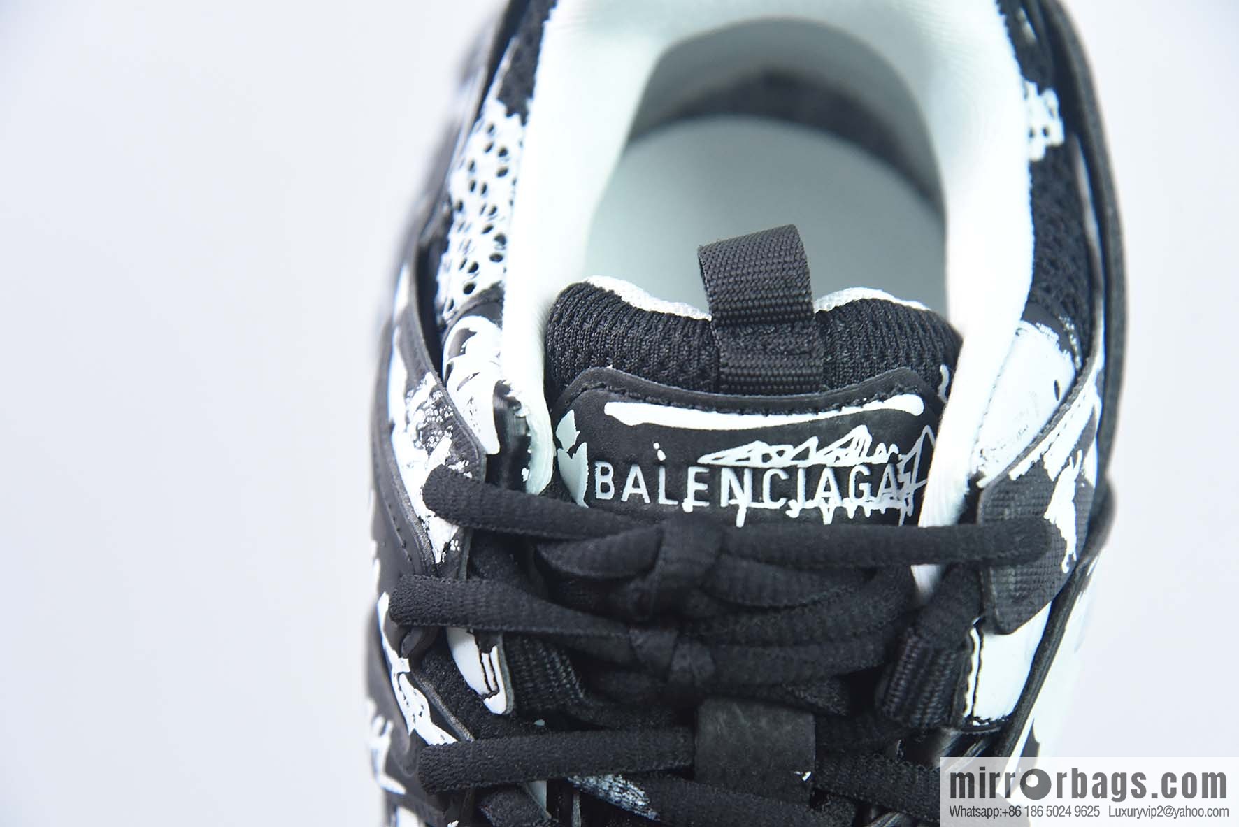 BALENCIAGA Track Mule Clear Sole Sneakers 3.0 Pure original version, no light, graffiti black and white sneakers