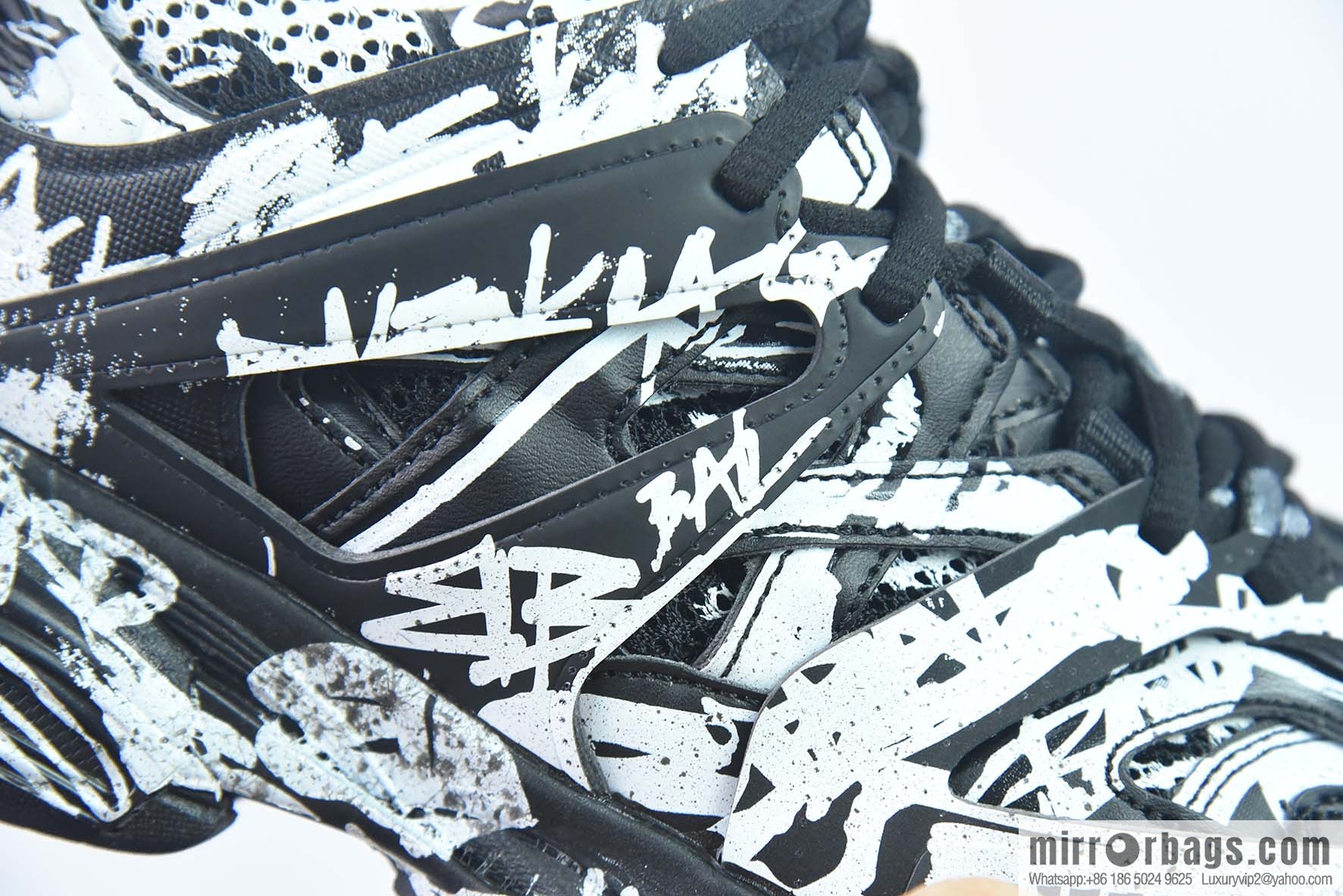 BALENCIAGA Track Mule Clear Sole Sneakers 3.0 Pure original version, no light, graffiti black and white sneakers