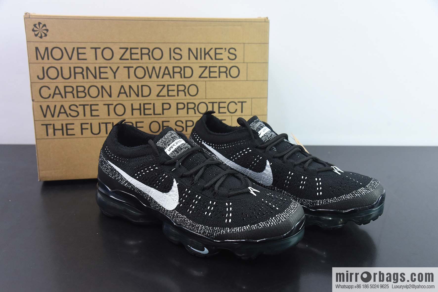 NK Air VaporMax 2023 Flyknit FK 2023 Air Cushion Series Low Top Knit Leisure Sports Full Palm Air Unit Jogging Shoes DV1678-001