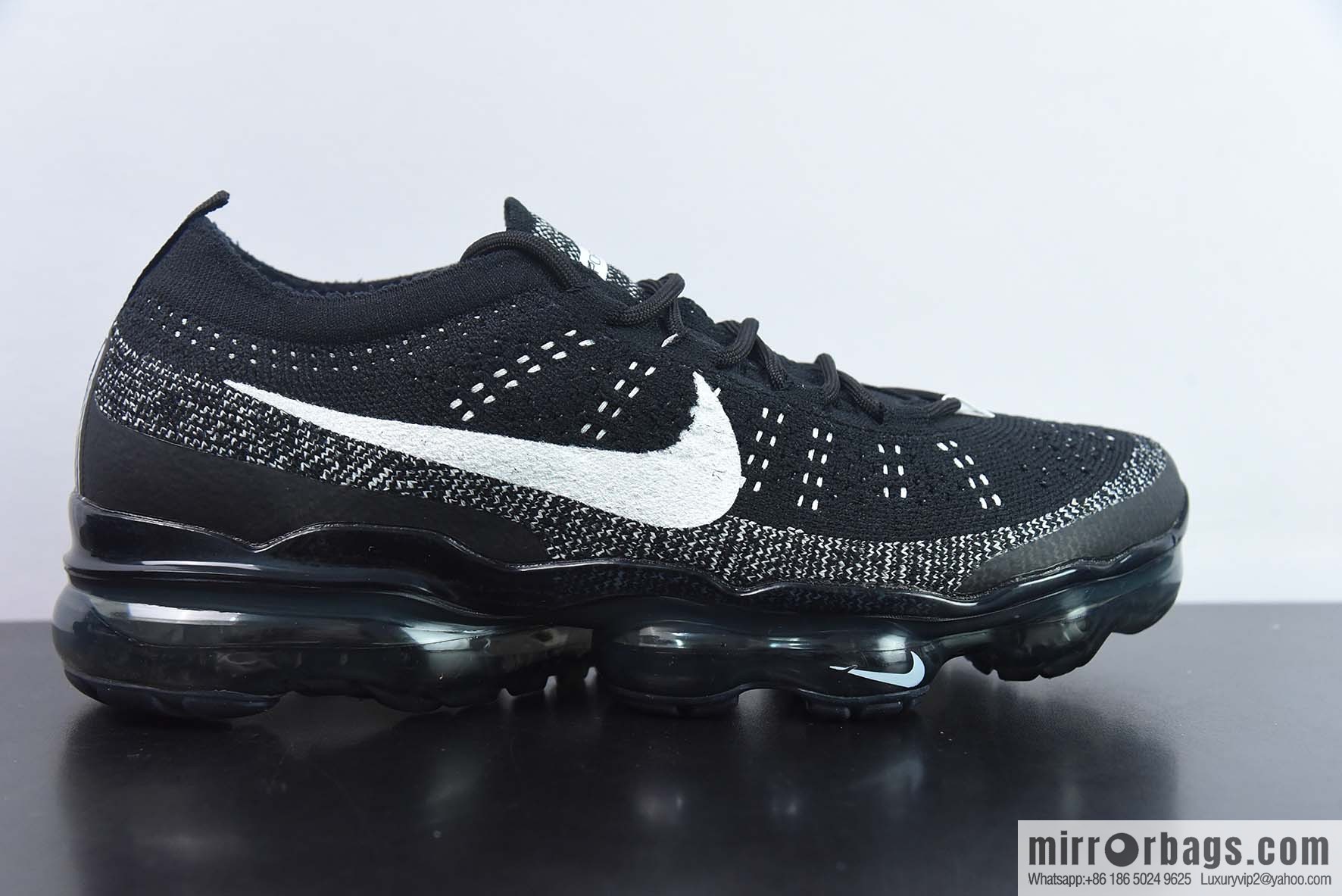 NK Air VaporMax 2023 Flyknit FK 2023 Air Cushion Series Low Top Knit Leisure Sports Full Palm Air Unit Jogging Shoes DV1678-001