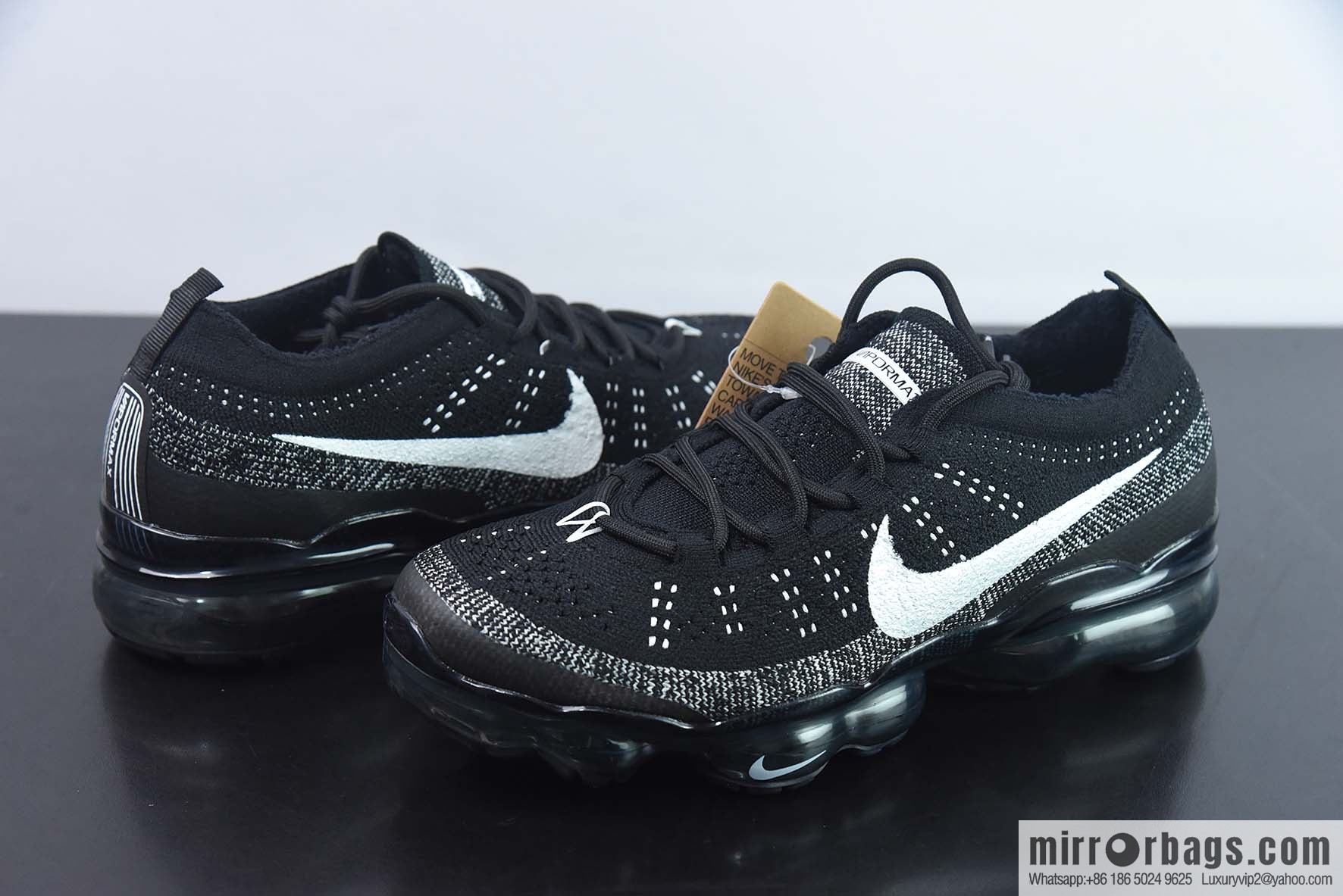 NK Air VaporMax 2023 Flyknit FK 2023 Air Cushion Series Low Top Knit Leisure Sports Full Palm Air Unit Jogging Shoes DV1678-001