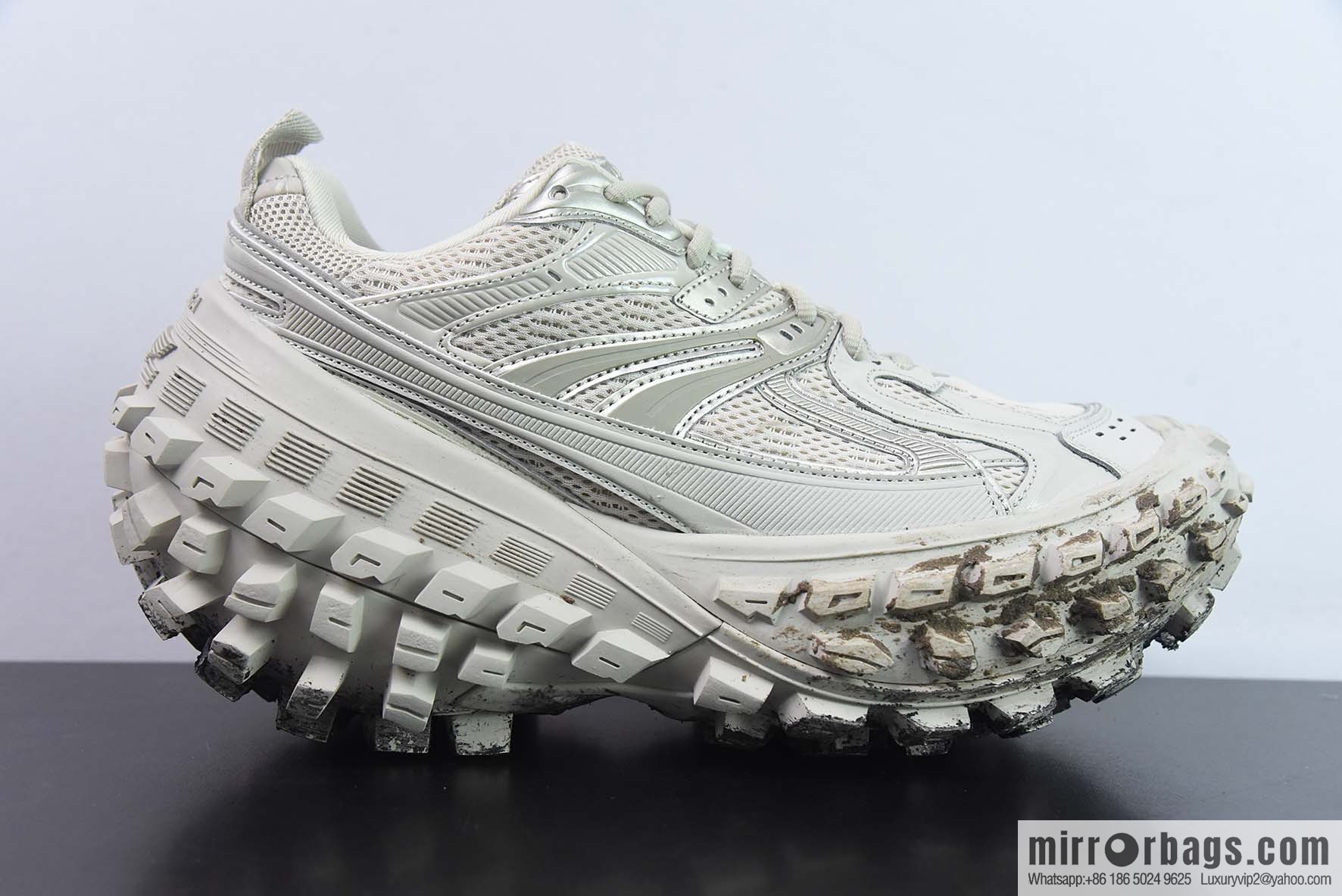 BALENCIAGA Defender Rubber Platform Sneakers Defender Series Low Tank Balenciaga Tire Old, Dirty Shoes