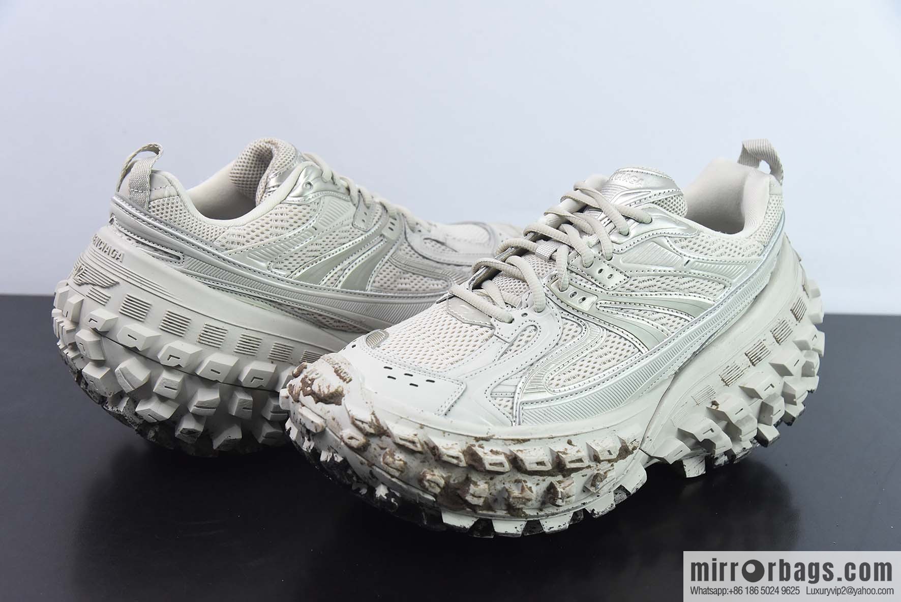 BALENCIAGA Defender Rubber Platform Sneakers Defender Series Low Tank Balenciaga Tire Old, Dirty Shoes