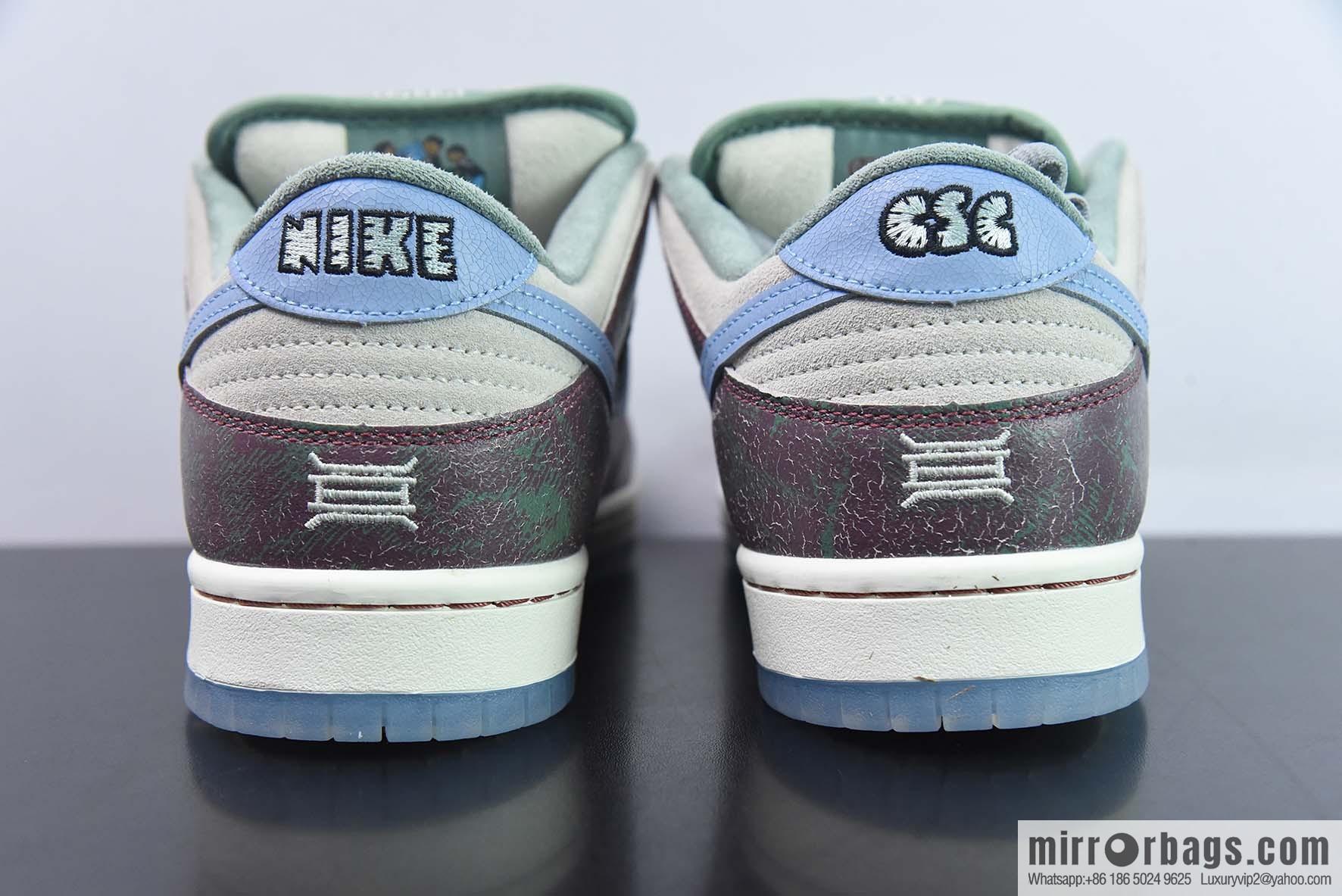NikeSBDunkLow white and green joint low-top sneakers item number: FN4193 100