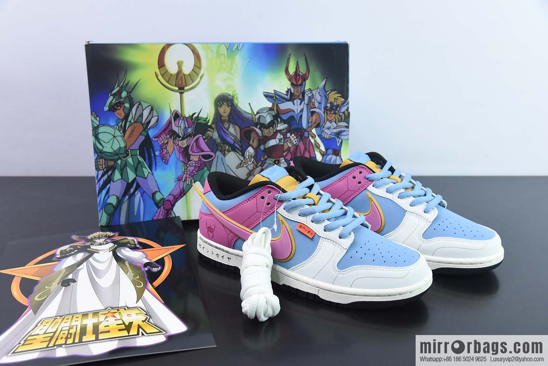 Nike SB Dunk Low pink blue and white, Saint Seiya low-top sneakers Item number: ZD2356-153