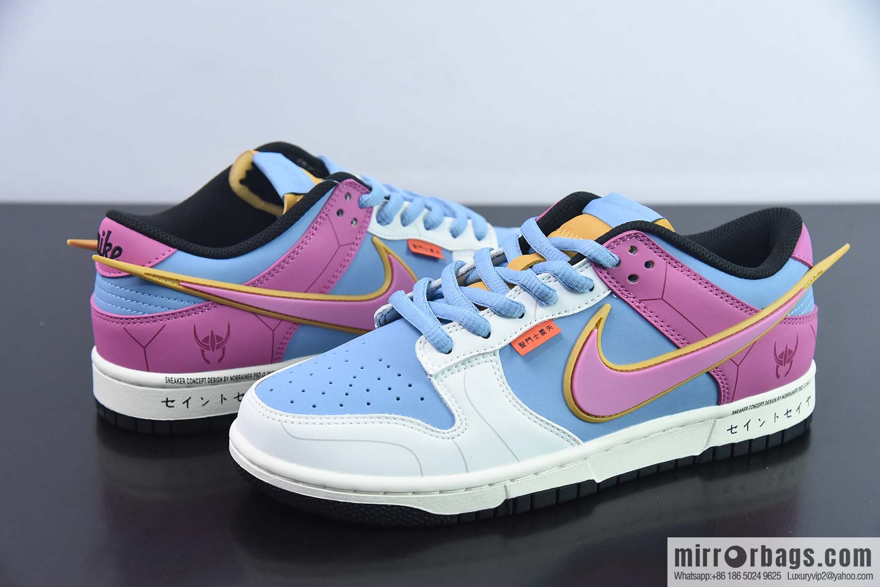 Nike SB Dunk Low pink blue and white, Saint Seiya low-top sneakers Item number: ZD2356-153