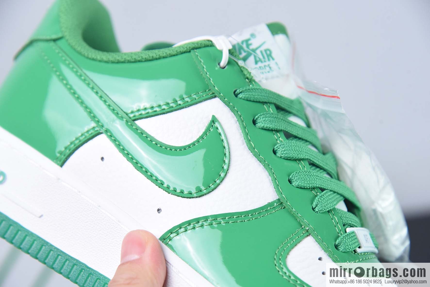 Nike Air Force 1 Low white and green patent leather Air Force No. 1 low-top sports and leisure shoes, item number: HP3656-511
