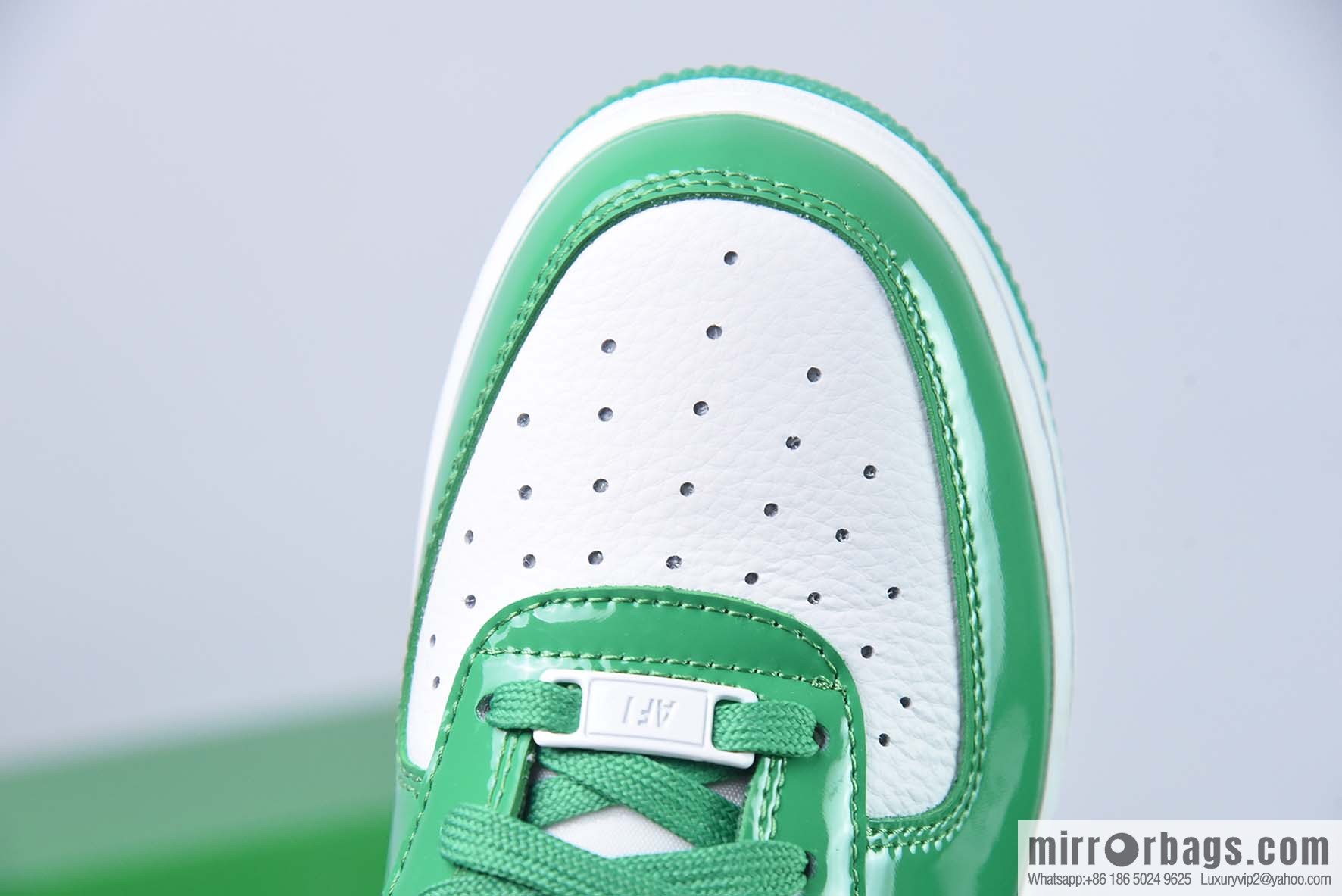 Nike Air Force 1 Low white and green patent leather Air Force No. 1 low-top sports and leisure shoes, item number: HP3656-511