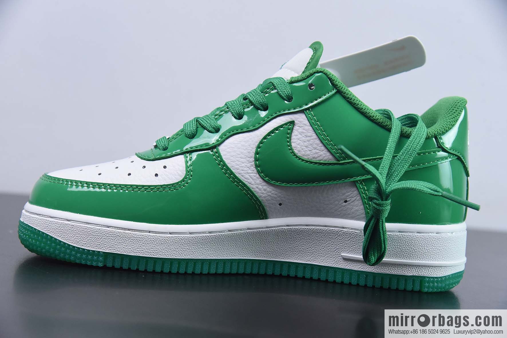 Nike Air Force 1 Low white and green patent leather Air Force No. 1 low-top sports and leisure shoes, item number: HP3656-511