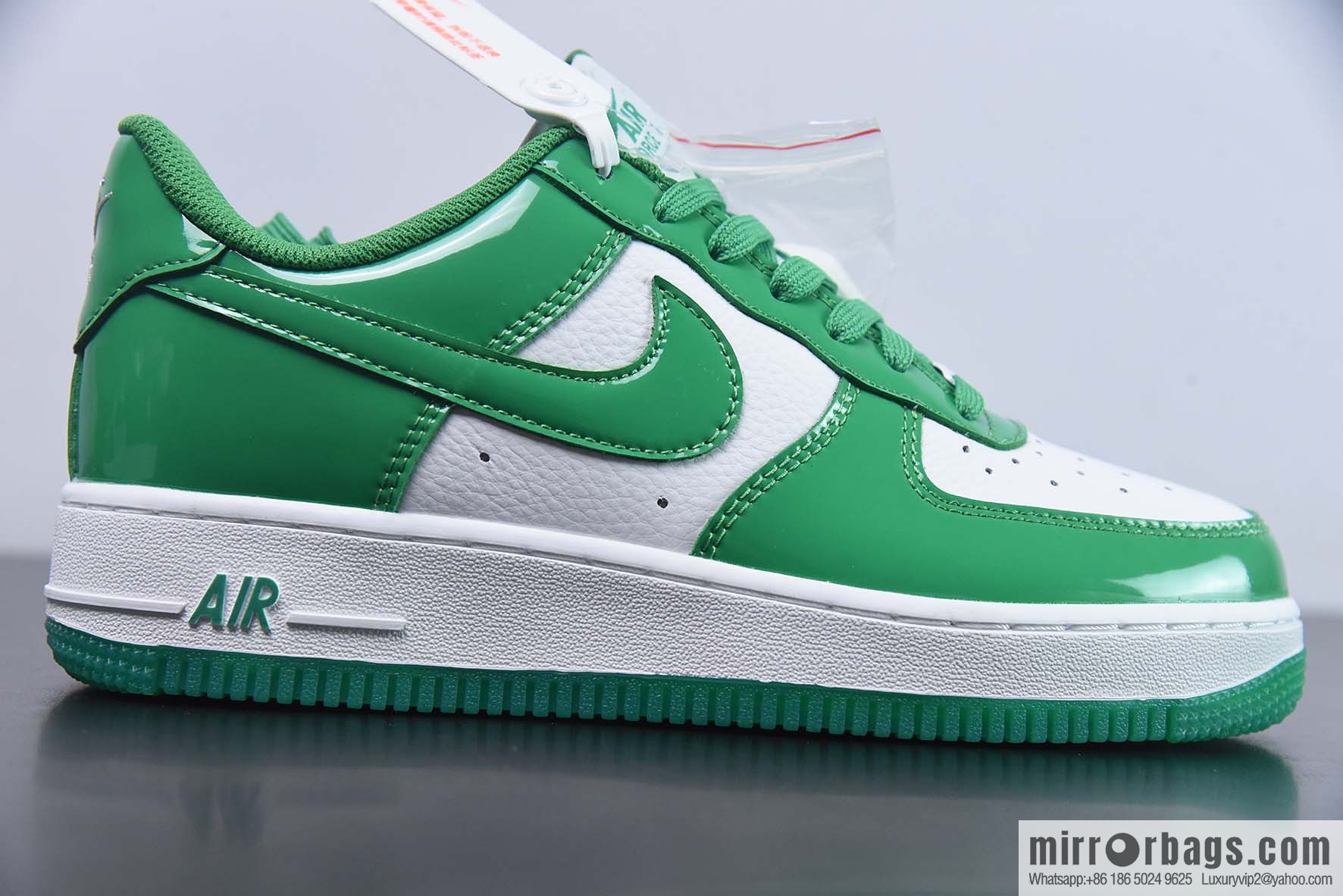 Nike Air Force 1 Low white and green patent leather Air Force No. 1 low-top sports and leisure shoes, item number: HP3656-511