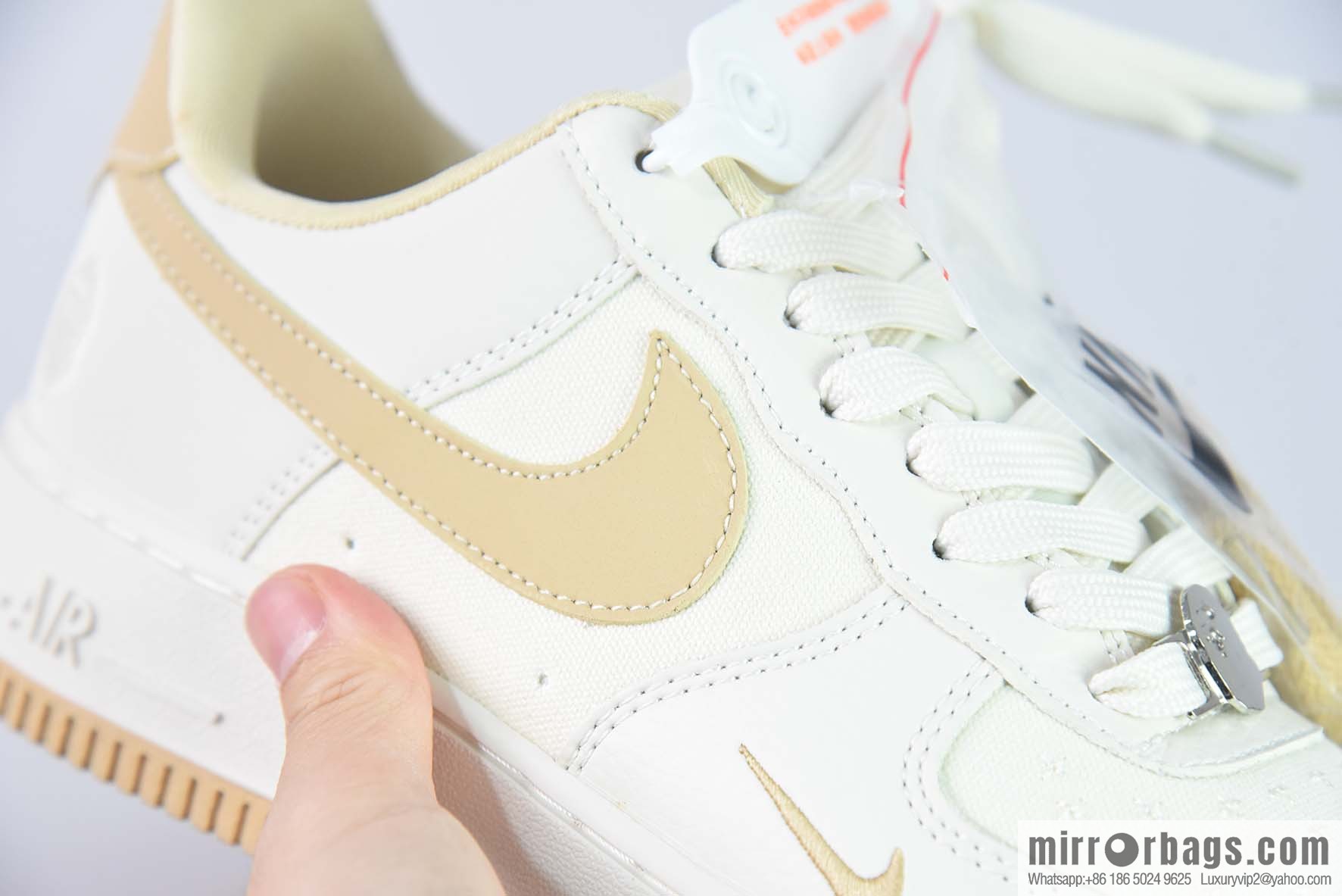 Nike Air Force 1 Low Air Force One low-top sports and leisure board shoes ape head joint name, double hook, beige yellow, item number: BS9055 747