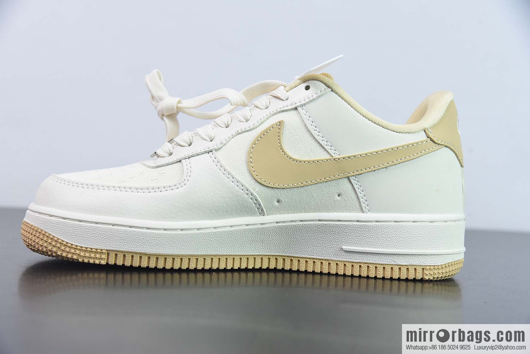 Nike Air Force 1 Low Air Force One low-top sports and leisure board shoes ape head joint name, double hook, beige yellow, item number: BS9055 747