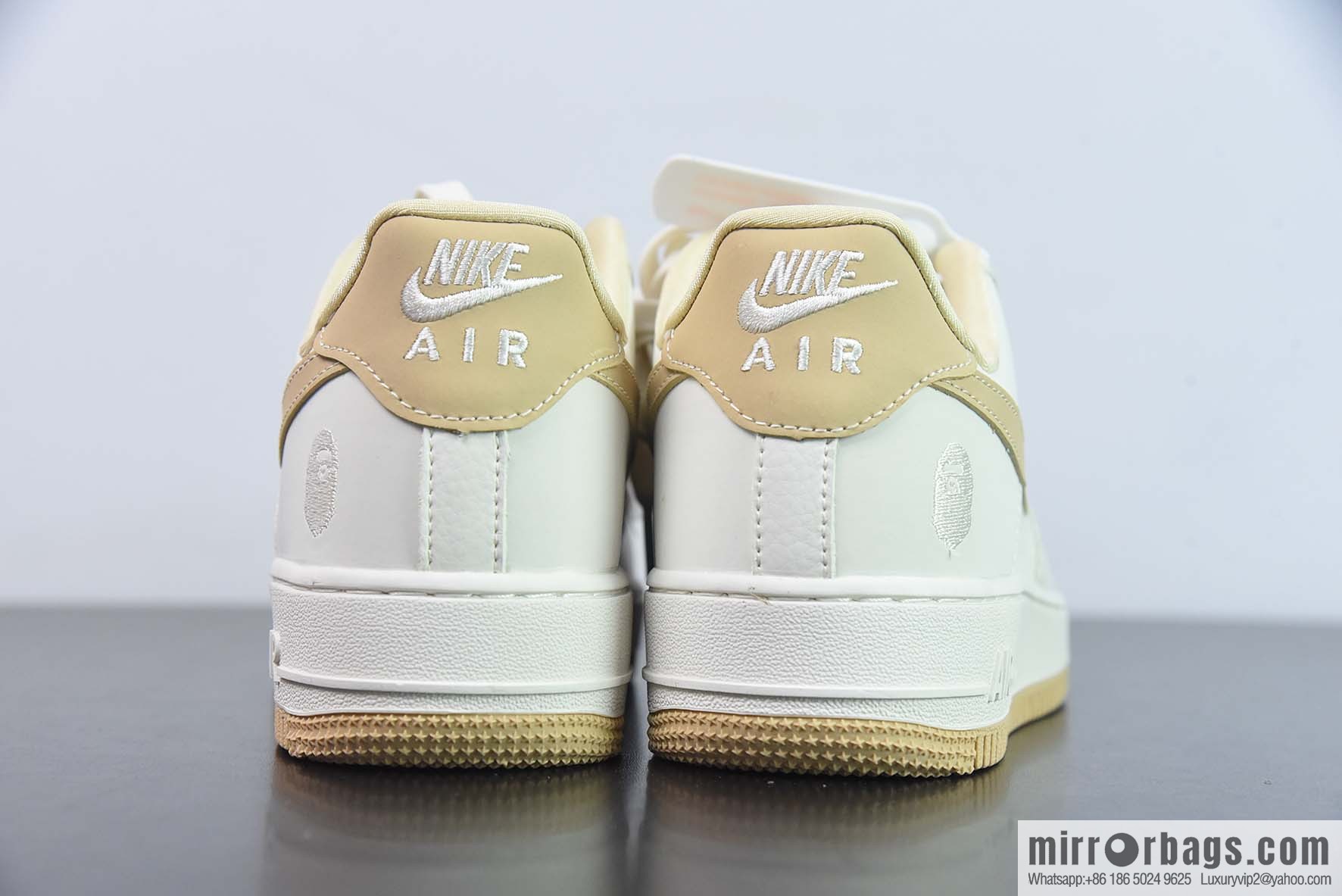 Nike Air Force 1 Low Air Force One low-top sports and leisure board shoes ape head joint name, double hook, beige yellow, item number: BS9055 747