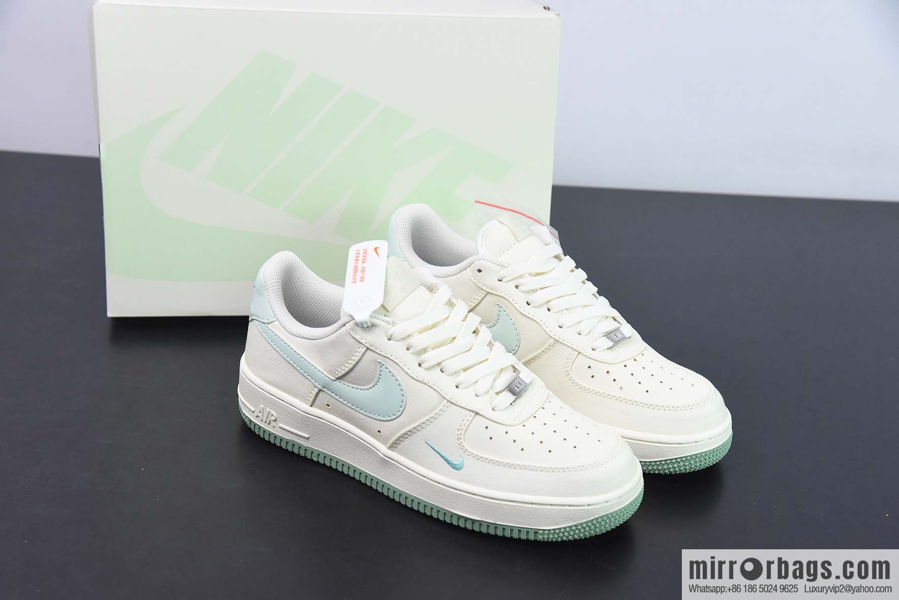 Nike Air Force 1 Low Air Force One low-top sports and leisure shoes, double hook, beige blue, item number: ME0112 555
