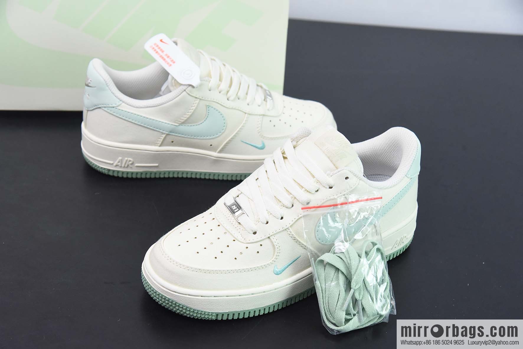 Nike Air Force 1 Low Air Force One low-top sports and leisure shoes, double hook, beige blue, item number: ME0112 555