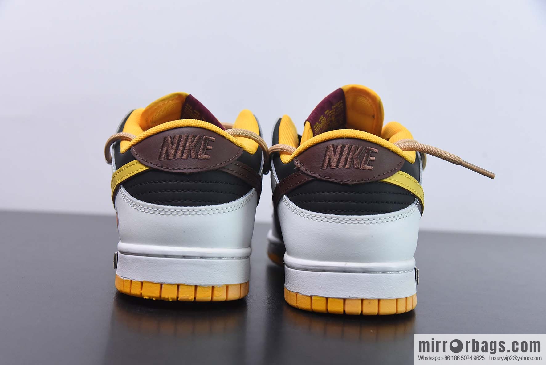 NIKE SB Dunk Low custom white, black and yellow straps deconstruction low-top sneakers