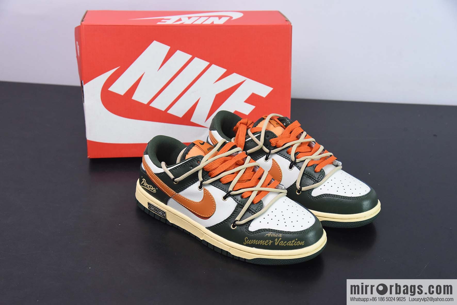 NK Dunk Low custom color scheme white black orange strap deconstruction low-top sports and leisure board shoes item no. DD1391-300